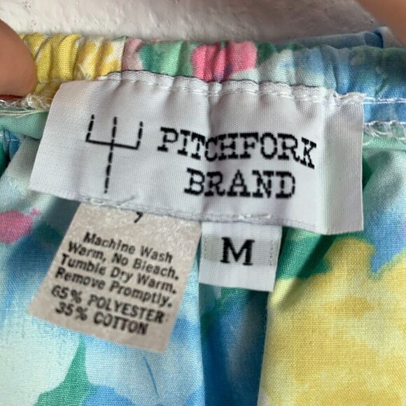 Vintage 80s Pitchfork Brand Green Floral Lace Square Dance Outfit Skirt Medium - Picture 15 of 16